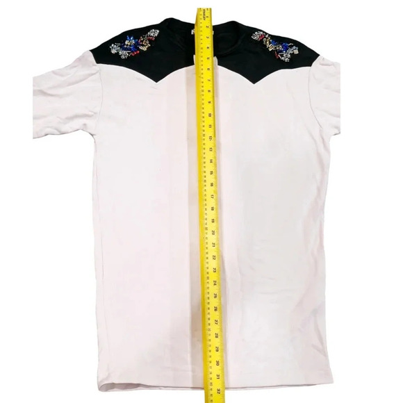 Zara W/B Collection Rhinestone Beaded Jewel White Black Sweater Dress Size S - Picture 11 of 16